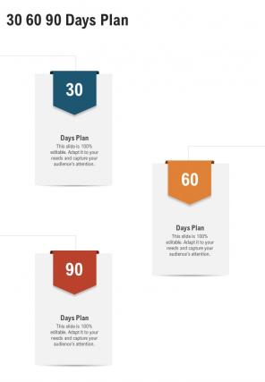 30 60 90 Days Plan Commercial Proposal One Pager Sample Example Document