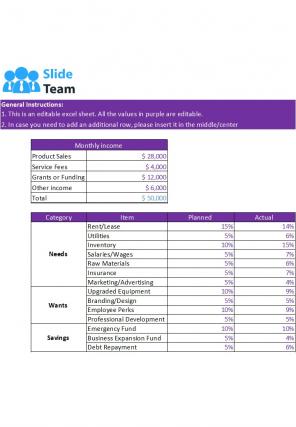 50 30 20 Savings Excel Spreadsheet Worksheet Xlcsv XL Bundle V