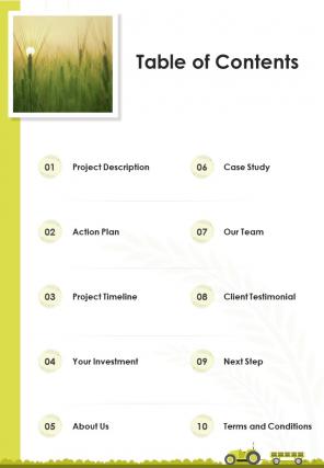 A4 agriculture project proposal template