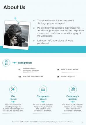 A4 business event photography proposal template