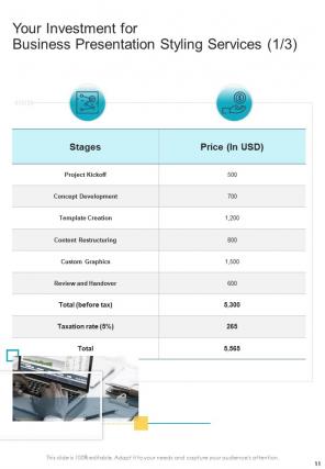 A4 business presentation styling proposal template