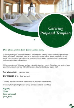 A4 catering proposal template