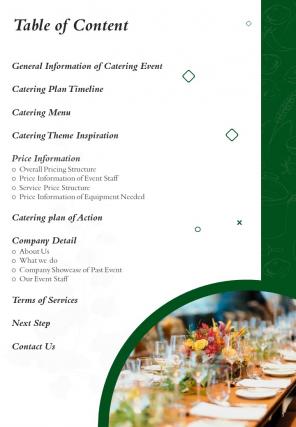 A4 catering proposal template