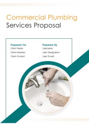 A4 commercial plumbing services proposal template