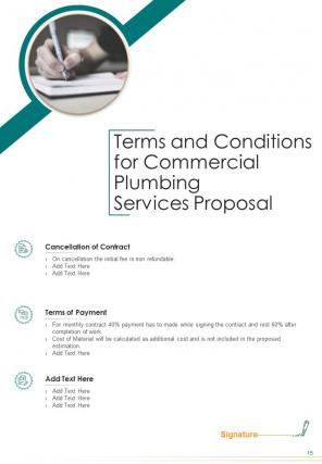 A4 commercial plumbing services proposal template