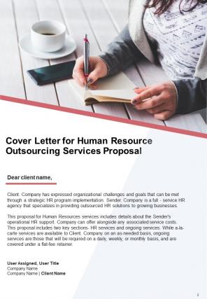 A4 human resource outsourcing services proposal template