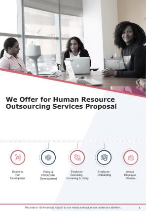 A4 human resource outsourcing services proposal template