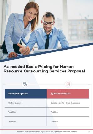 A4 human resource outsourcing services proposal template