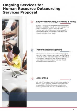 A4 human resource outsourcing services proposal template