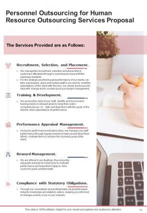 A4 human resource outsourcing services proposal template