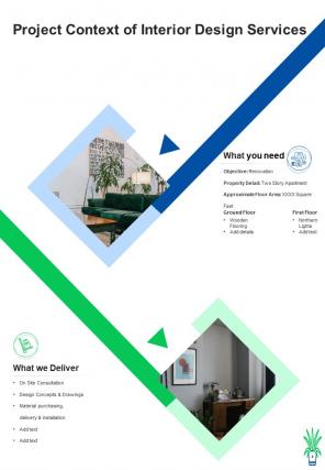 A4 interior design consultation proposal template