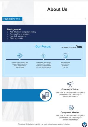 A4 investment advice proposal template