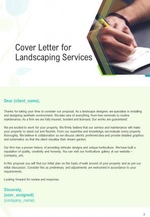 A4 landscaping proposal template