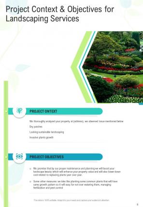 A4 landscaping proposal template