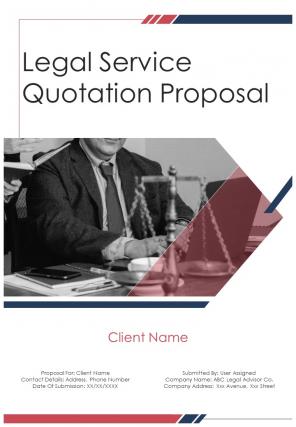 A4 legal service quotation proposal template