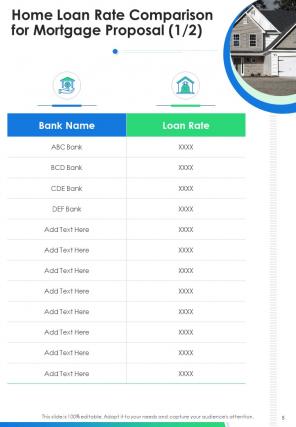 A4 mortgage proposal template