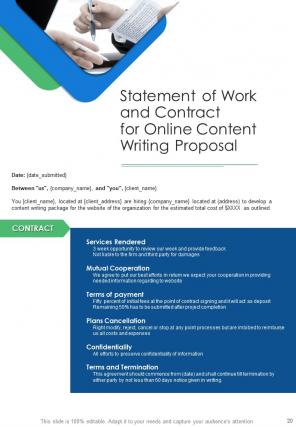 A4 online content writing proposal template