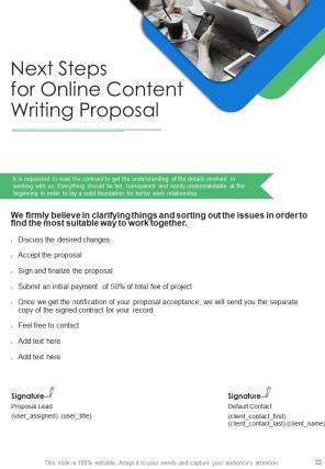 A4 online content writing proposal template