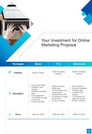 A4 online marketing proposal template