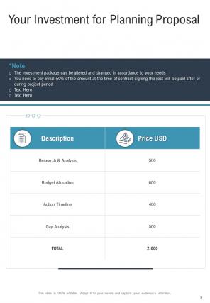 A4 planning proposal template