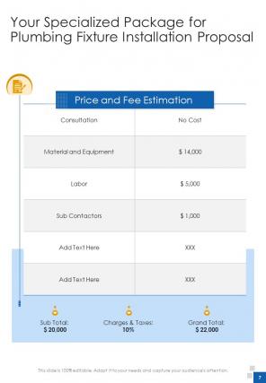 A4 plumbing fixture installation proposal template