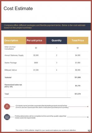 A4 printing proposal template