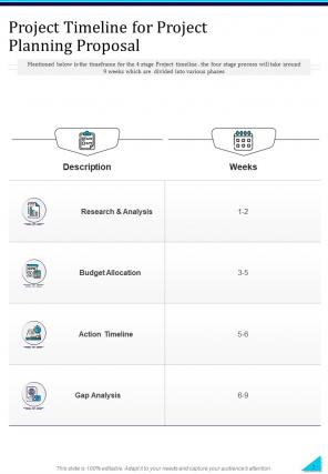 A4 project planning proposal template