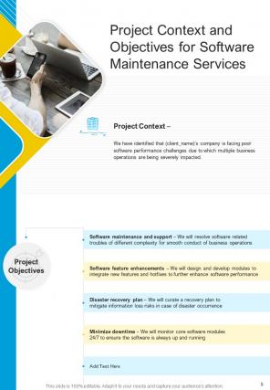 A4 software maintenance project proposal template