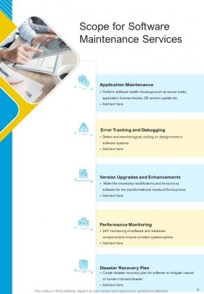 A4 software maintenance project proposal template