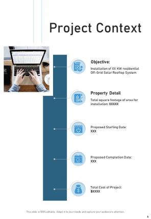 A4 solar power project proposal template