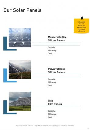 A4 solar power project proposal template