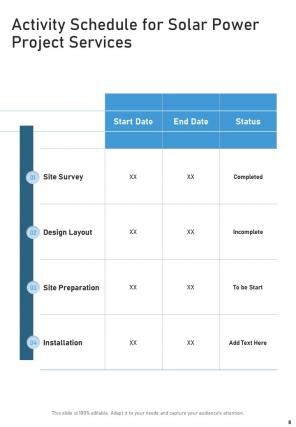 A4 solar power project proposal template