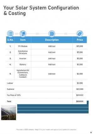 A4 solar power project proposal template