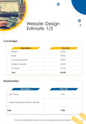 A4 website design proposal template