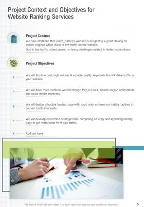 A4 website ranking proposal template