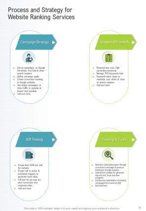 A4 website ranking proposal template