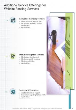 A4 website ranking proposal template