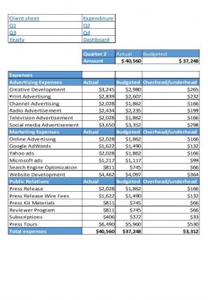 Advertising Budget Excel Spreadsheet Worksheet Xlcsv XL Bundle Professional Customizable