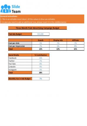 Advertising Campaign Budget Excel Spreadsheet Worksheet Xlcsv XL Bundle V Adaptable Visual