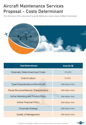 Aircraft maintenance services proposal example document report doc pdf ppt