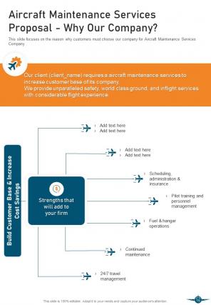 Aircraft maintenance services proposal example document report doc pdf ppt