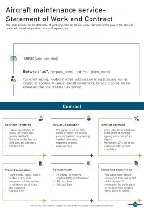 Aircraft maintenance services proposal example document report doc pdf ppt