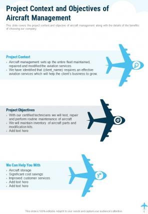 Aircraft management proposal example document report doc pdf ppt