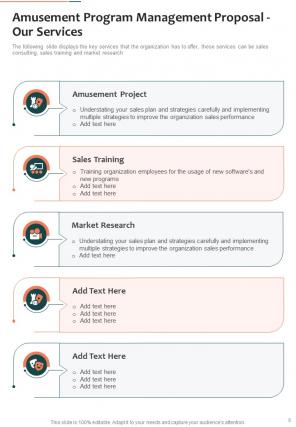 Amusement program management proposal sample document report doc pdf ppt