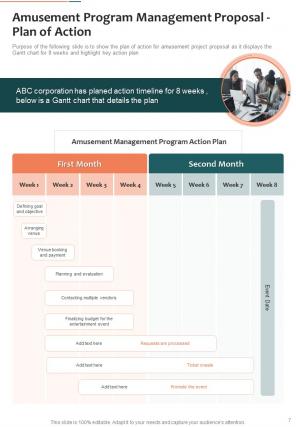 Amusement program management proposal sample document report doc pdf ppt