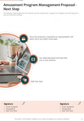 Amusement program management proposal sample document report doc pdf ppt