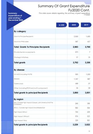 Annual grant report sample pdf doc ppt document report template