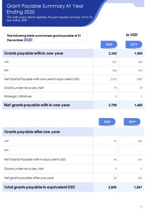 Annual grant report sample pdf doc ppt document report template