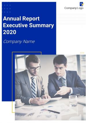 Annual Report Executive Summary Example Pdf Doc Ppt Document Report Template