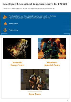 Annual report for fire department firm pdf doc ppt document report template